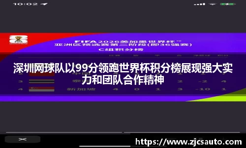 深圳网球队以99分领跑世界杯积分榜展现强大实力和团队合作精神